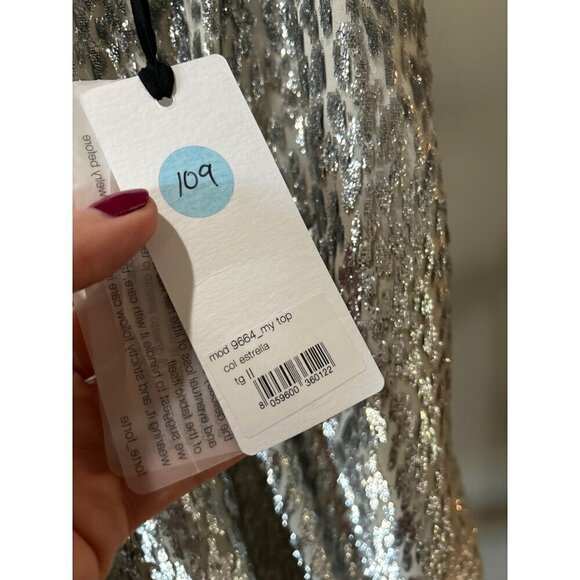 Forte Forte Metallic Silk Blend Tank Top Estrella Womens Size II US 6 - Picture 10 of 13